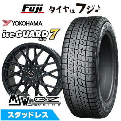 【新品】輸入車用 BMW 1シリーズ（F70） スタッドレスタイヤ ホイール4本セット 225/45R18 ヨコハマ アイスガード7 セブンIG70 MSW by OZ Racing MSW 74(グロスブラック) 8J 18インチ(送料無料)