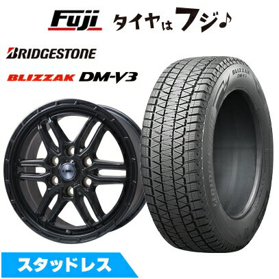 【新品】プラド/ハイラックス スタッドレスタイヤ ホイール4本セット 265/65R17 ブリヂストン ブリザック DM-V3 レアマイスター LMG ベレッタ(マットブラック) 8J 17インチ(送料無料)