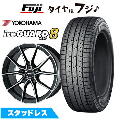 【パンク保証付き】【新品】輸入車用 ベンツCLS（C257） スタッドレスタイヤ ホイール4本セット 245/45R18 ヨコハマ アイスガード8 エイトIG80 MAK アルジェント FF 8J 18インチ(送料無料)