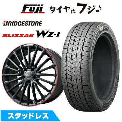 【新品】輸入車用 ベンツCクラス（W206） スタッドレスタイヤ ホイール4本セット 225/45R18 ブリヂストン ブリザック WZ-1 ユーロアクシス オーパス(マットブラック/レッドリム) 7.5J 18インチ(送料無料)