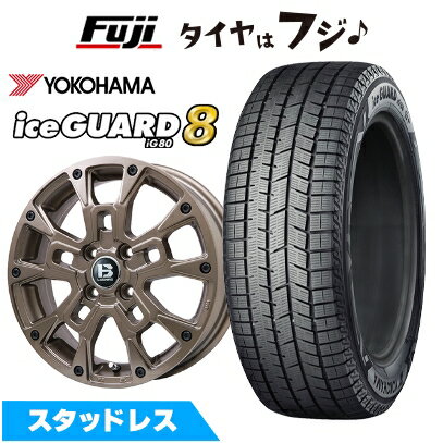 【パンク保証付き】【新品 軽自動車】エブリイワゴン スタッドレスタイヤ ホイール4本セット 165/60R14 ヨコハマ アイスガード8 エイトIG80 ビッグウエイ B-LUGNAS BRD(マットブロンズ) 4.5J 14インチ(送料無料)