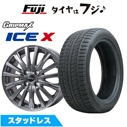 【新品国産車用4穴100】 スタッドレスタイヤ ホイール4本セット 185/55R16 グリップマックス アイスX BSW ブラックサイドウォール(限定) トピー シビラ NEXT W-5 ディープグレー【限定】 6J 16インチ(送料無料)