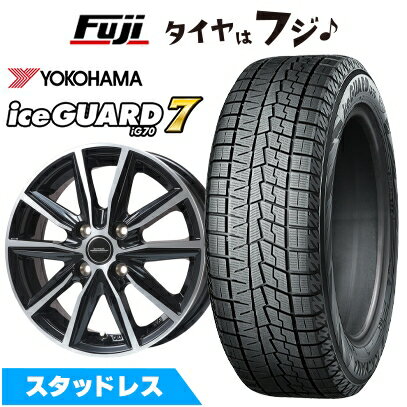 【新品 軽自動車】ハスラー デリカミニ(4WD) スタッドレスタイヤ ホイール4本セット 165/60R15 ヨコハマ アイスガード7 セブンIG70 エルベ エステローザ EST-α ブラックポリッシュ 4.5J 15インチ(送料無料)