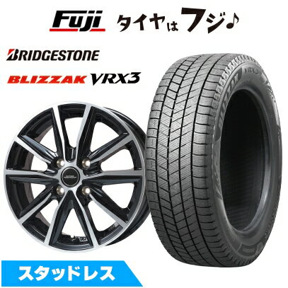 【新品 軽自動車】ハスラー デリカミニ(4WD) スタッドレスタイヤ ホイール4本セット 165/60R15 ブリヂストン ブリザック VRX3 エルベ エステローザ EST-α ブラックポリッシュ 4.5J 15インチ(送料無料)