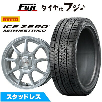 【新品国産車用4穴100】 スタッドレスタイヤ ホイール4本セット 185/65R15 ピレリ ウィンター アイスゼロアシンメトリコ レアマイスター LMスポーツ LM-QR ハイパーシルバー 6J 15インチ(送料無料)