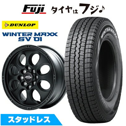 【新品】NV200 バネット スタッドレスタイヤ ホイール4本セット 165R14 8PR ダンロップ ウインターマックス SV01 MID WHEELS ガイア クロス バネット専用 5J 14インチ(送料無料)