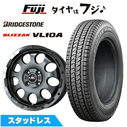 【新品】クリッパーEV ミニキャブEV スタッドレスタイヤ ホイール4本セット 145/80R12 86/84N ブリヂストン ブリザック VL10A レアマイスター LMG CS-9 ガンメタリムポリッシュ 4J 12インチ(送料無料)