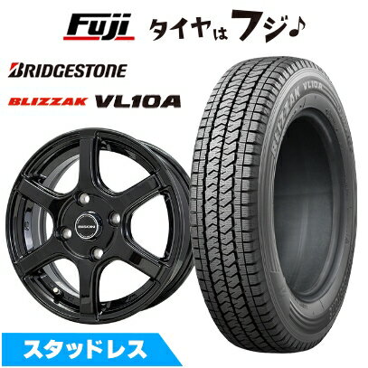 【新品】NV200 バネット スタッドレスタイヤ ホイール4本セット 165/80R14 97/95N ブリヂストン ブリザック VL10A ホットスタッフ バイソン BN-04 5J 14インチ(送料無料)