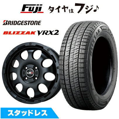 【新品 軽自動車】N-BOX タント スペーシア スタッドレスタイヤ ホイール4本セット 165/55R15 ブリヂストン ブリザック VRX2 レアマイスター LMG CS-9 マットブラック 15インチ(送料無料)