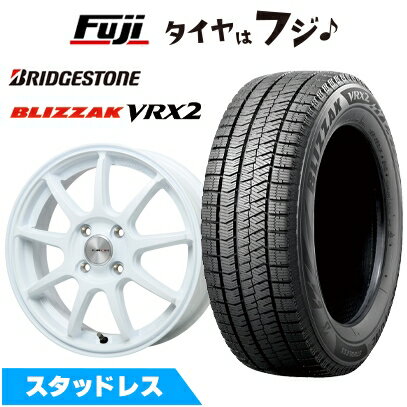【新品 軽自動車】N-BOX タント スペーシア スタッドレスタイヤ ホイール4本セット 165/55R15 ブリヂストン ブリザック VRX2 レアマイスター LMスポーツLM-QR ホワイト 15インチ(送料無料)