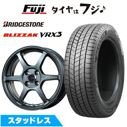 【新品 軽自動車】N-BOX タント スペーシア スタッドレスタイヤ ホイール4本セット 155/65R14 ブリヂストン ブリザック VRX3 レアマイスター CS-V6(ガンメタ) 14インチ(送料無料)