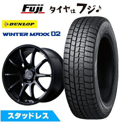 【新品】クラウン スタッドレスタイヤ ホイール4本セット 225/45R18 ダンロップ ウインターマックス 02 WM02 SSR GT GTV02 フラットブラック【限定】 8J 18インチ(送料無料)