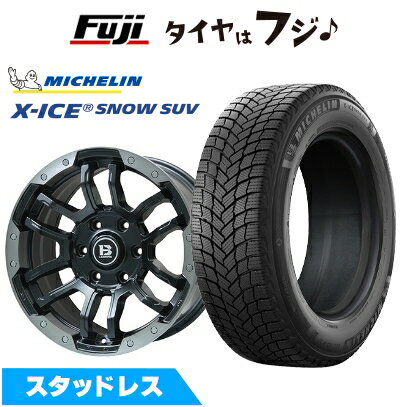 【新品】プラド/ハイラックス スタッドレスタイヤ ホイール4本セット 265/60R18 ミシュラン エックスアイス スノー SUV ビッグウエイ B-LUGNAS FRD(マットブラック/ブラッククリアリム) 8J 18インチ(送料無料)