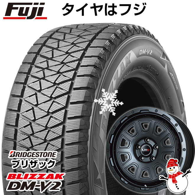 【新品】ジムニーシエラ用 スタッドレスタイヤ ホイール4本セット 195/80R15 ブリヂストン ブリザック DM-V2 DMV2 レアマイスター LMG DS-10 マットブラック 15インチ(送料無料)