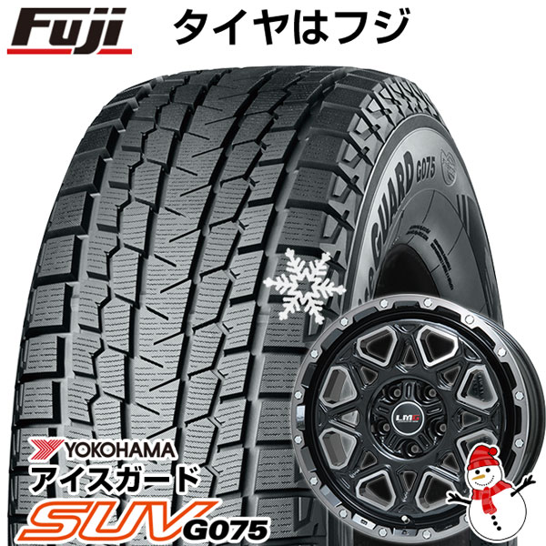 【新品国産5穴114.3車】 スタッドレスタイヤ ホイール4本セット 215/70R16 ヨコハマ アイスガード SUV G075 レアマイスター LMG モンタグナ(ブラックポリッシュ/ブラッククリア) 16インチ(送料無料)