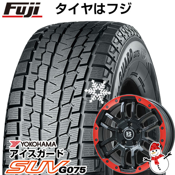 【新品】輸入車用 ラングラー スタッドレスタイヤ ホイール4本セット 265/70R17 ヨコハマ アイスガード SUV G075 ビッグウエイ B-LUGNAS FRD(マットブラック/レッドリム) 17インチ(送料無料)