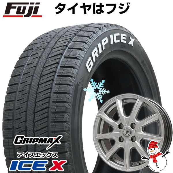 【新品国産5穴100車】 スタッドレスタイヤ ホイール4本セット 205/55R16 グリップマックス アイスX RWL ホワイトレター(限定2022年製) ブランドル E05 16インチ(送料無料)