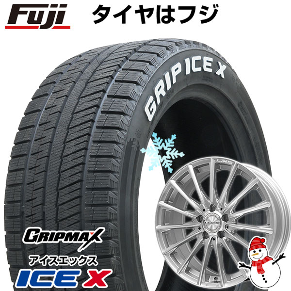 【新品国産5穴114.3車】 スタッドレスタイヤ ホイール4本セット 225/45R18 グリップマックス アイスX RWL ホワイトレター(限定2022年製) レアマイスター LM-S FS15 18インチ(送料無料)