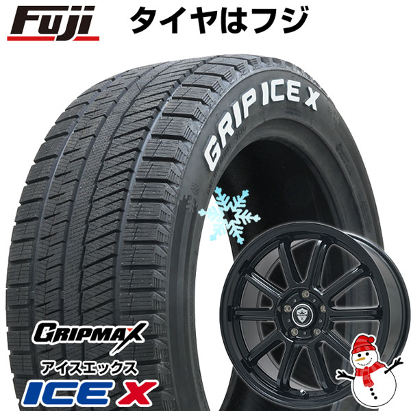 【新品国産5穴100車】 スタッドレスタイヤ ホイール4本セット 225/45R18 グリップマックス アイスX RWL ホワイトレター(限定2022年製) ブランドル V15B 18インチ(送料無料)