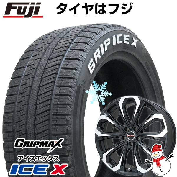 【新品国産5穴114.3車】 スタッドレスタイヤ ホイール4本セット 225/45R18 グリップマックス アイスX RWL ホワイトレター(限定2022年製) ビッグウエイ レイシーン プラバ5X 18インチ(送料無料)