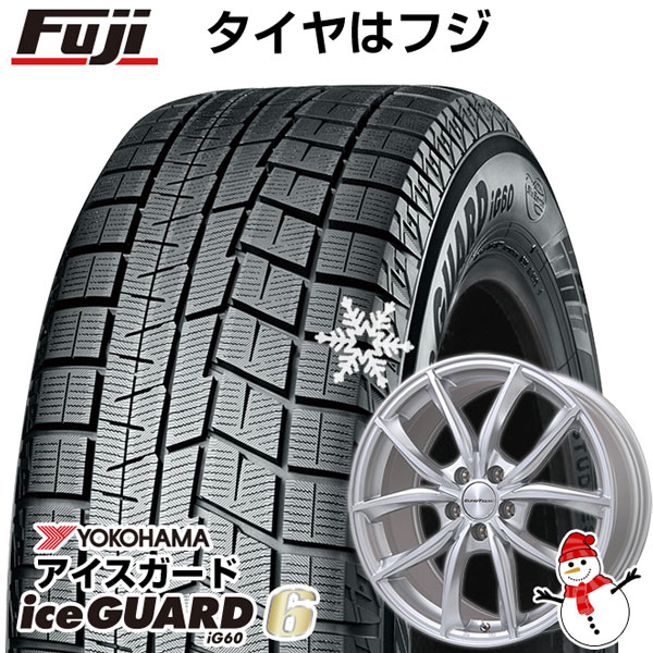 【新品】輸入車用 プジョー3008 2017- スタッドレスタイヤ ホイール4本セット 225/60R17 ヨコハマ アイスガード シックスIG60 ユーロテック VP-LINE(シルバーポリッシュ) 17インチ(送料無料)