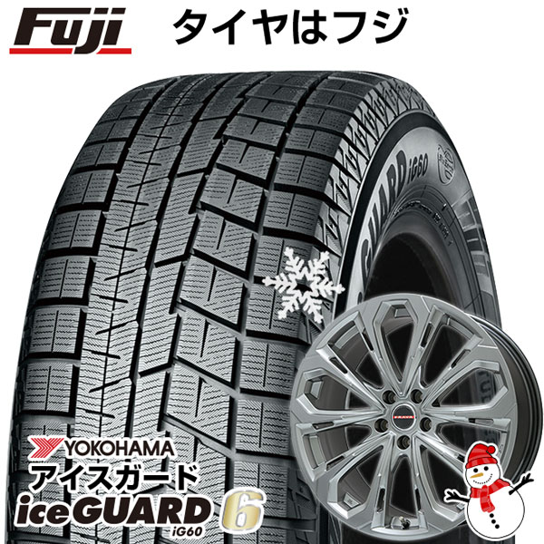 【新品国産5穴114.3車】 スタッドレスタイヤ ホイール4本セット 215/55R17 ヨコハマ アイスガード シックスIG60 ビッグウエイ レイシーン プラバ5X(クロームハイパーシルバー) 17インチ(送料無料)