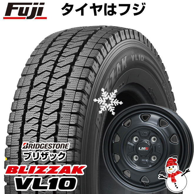 楽天フジコーポレーション5/10限定!エントリーでポイント最大39倍! 【新品 軽自動車】軽トラ 軽バン スタッドレスタイヤ ホイール4本セット 145/80R12 80/78N ブリヂストン ブリザック VL10 レアマイスター LMG OFF-STYLE（マットブラック） 12インチ（送料無料）