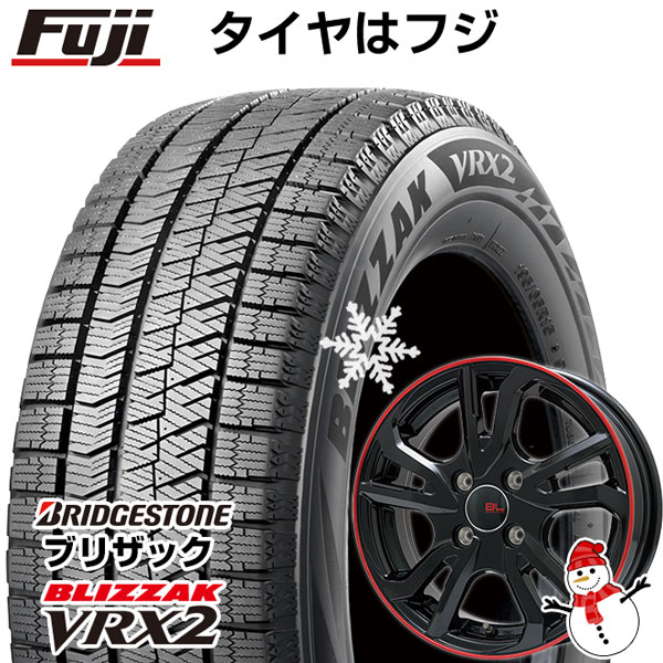 N-BOX タント スペーシア スタッドレスタイヤ ホイール4本セット 155/65R14 ブリヂストン ブリザック VRX2(限定) ブランドルライン レツィオ 14インチ(送料無料)