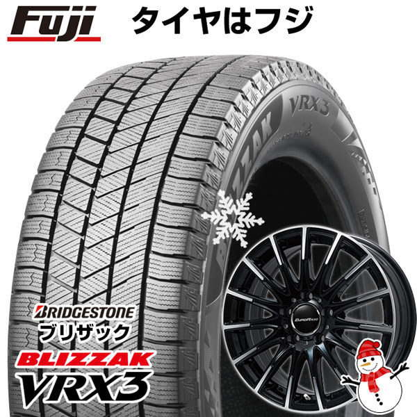 【新品】輸入車用 ベンツCクラス（W205） スタッドレスタイヤ ホイール4本セット 205/60R16 ブリヂストン ブリザック VRX3 ユーロアクシス エアフルト(ブラックポリッシュ) 16インチ(送料無料)