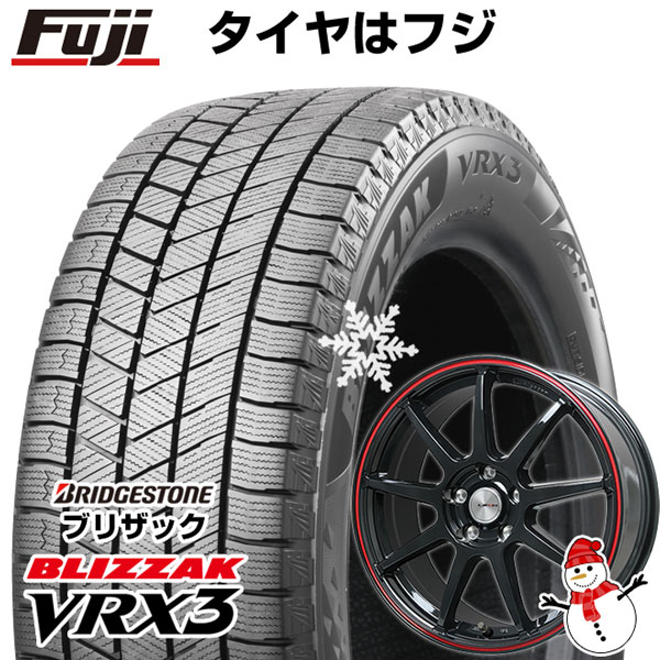 【新品国産5穴100車】 スタッドレスタイヤ ホイール4本セット 215/45R17 ブリヂストン ブリザック VRX3 レアマイスター LMスポーツLM-QR グロスブラック/レッドライン 17インチ(送料無料)