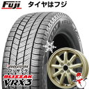 N-BOX タント スペーシア スタッドレスタイヤ ホイール4本セット 155/65R14 ブリヂストン ブリザック VRX3 ブランドルライン ストレンジャーKST-9改(ゴールド) 14インチ(送料無料)