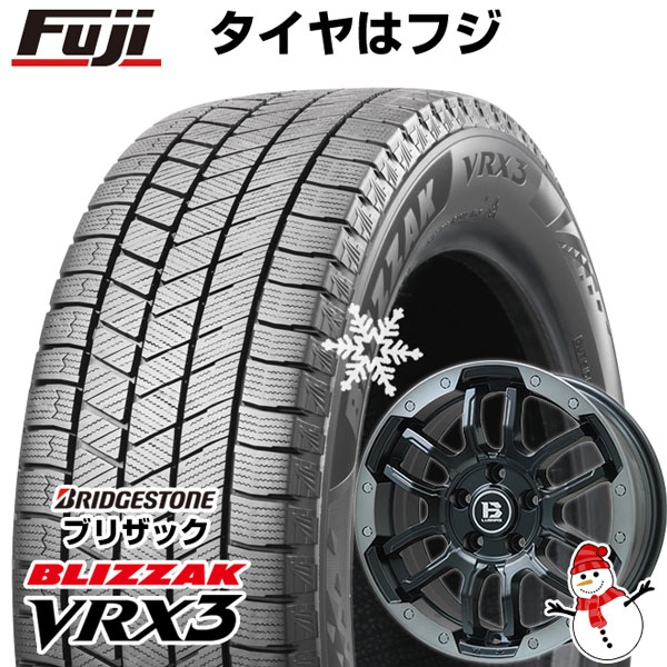 【新品国産5穴114.3車】 スタッドレスタイヤ ホイール4本セット 205/55R17 ブリヂストン ブリザック VRX3 ビッグウエイ B-LUGNAS FRD(マットブラック/ブラッククリアリム) 17インチ(送料無料)