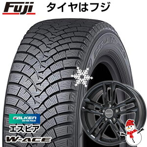【送料無料VW(ゴルフオールトラック)】FALKENファルケンエスピアW-ACE205/60R1616インチスタッドレスタイヤホイール4本セット輸入車EUROTECHユーロテックガヤ5(グロスブラック)6.5J6.50-16