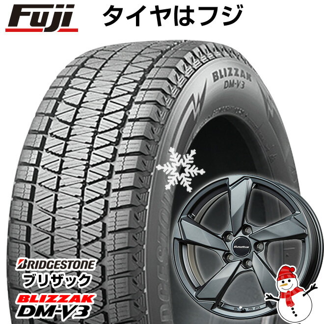 【新品】輸入車用 アウディQ3（F3） スタッドレスタイヤ ホイール4本セット 235/55R18 ブリヂストン ブリザック DM-V3 DMV3 ユーロアクシス クロスエッジ(マットチタニウム) 18インチ(送料無料)