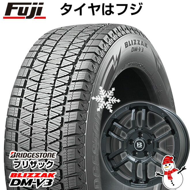 【新品国産5穴114.3車】 スタッドレスタイヤ ホイール4本セット 225/60R18 ブリヂストン ブリザック DM-V3 DMV3 ビッグウエイ B-LUGNAS FRD(マットブラック) 18インチ(送料無料)