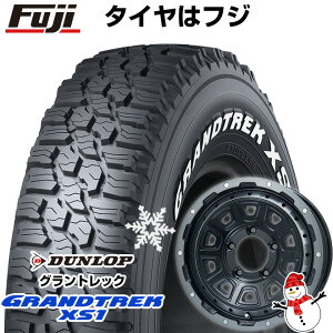 【新品】ジムニー スタッドレスタイヤ ホイール4本セット 185/85R16 ダンロップ グラントレック XS1 RWL ホワイトレター レアマイスター LMG DS-10 ブラック/ブラッククリアリム 16インチ(送料無料)