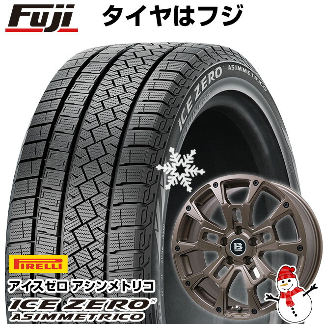 【新品国産5穴114.3車】 スタッドレスタイヤ ホイール4本セット 215/60R17 ピレリ ウィンター アイスゼロアシンメトリコ ビッグウエイ B-LUGNAS BRD(マットブロンズ) 17インチ(送料無料)