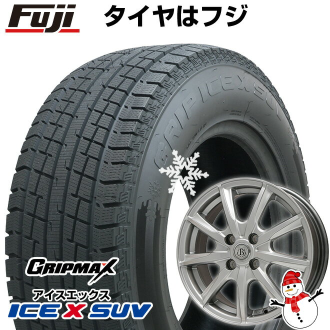 【新品国産5穴114.3車】 スタッドレスタイヤ ホイール4本セット 215/70R16 グリップマックス アイスX SUV BSW ブラックサイドウォール(限定2022年製) ブランドル E05 16インチ(送料無料)