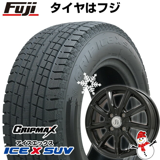 【新品国産5穴114.3車】 スタッドレスタイヤ ホイール4本セット 215/70R16 グリップマックス アイスX SUV BSW ブラックサイドウォール(限定2022年製) ブランドル E05B 16インチ(送料無料)