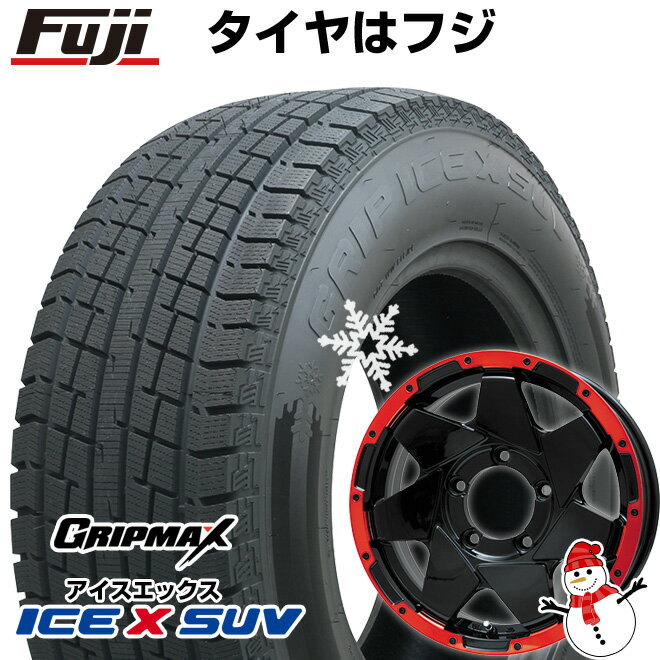 【新品】ジムニーシエラ スタッドレスタイヤ ホイール4本セット 215/70R16 グリップマックス アイスX SUV BSW ブラックサイドウォール(限定2022年製) レアマイスター LMG shuriken 16インチ(送料無料)