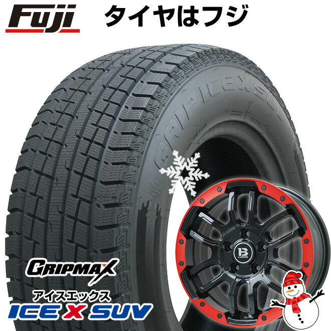 【新品国産5穴114.3車】 スタッドレスタイヤ ホイール4本セット 225/65R17 グリップマックス アイスX SUV BSW ブラックサイドウォール(限定2023年製) ビッグウエイ B-LUGNAS FRD 17インチ(送料無料)