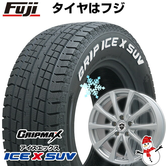 【新品国産5穴114.3車】 スタッドレスタイヤ ホイール4本セット 215/70R16 グリップマックス アイスX SUV RWL ホワイトレター(限定2022年製) ブランドル KF25 16インチ(送料無料)