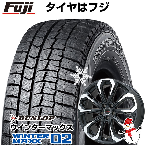 【新品国産5穴114.3車】 スタッドレスタイヤ ホイール4本セット 215/60R16 ダンロップ ウインターマックス 02 WM02 ビッグウエイ レイシーン プラバ5X(マットブラックポリッシュ) 16インチ(送料無料)