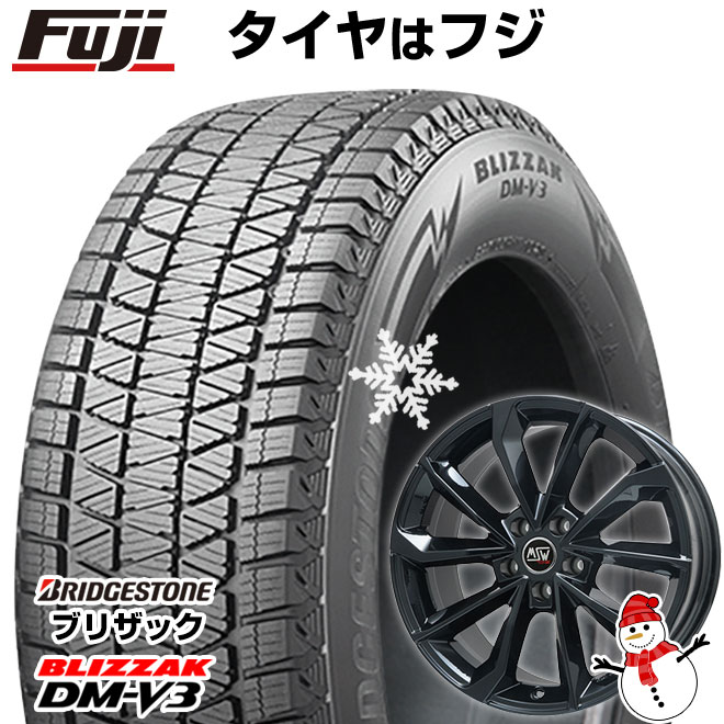 【新品】輸入車用 MINI（U25） スタッドレスタイヤ ホイール4本セット 225/55R18 ブリヂストン ブリザック DM-V3 DMV3 MSW by OZ Racing MSW 42(グロスブラック) 18インチ(送料無料)