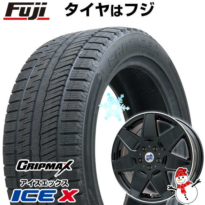 【新品】輸入車用 MINI（F60 JCW） スタッドレスタイヤ ホイール4本セット 225/55R17 グリップマックス アイスX BSW ブラックサイドウォール(限定) ケレナーズスポーツ M7(グロスブラック/リムポリッシュ) 17インチ(送料無料)