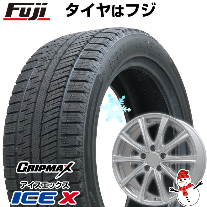 【新品国産5穴114.3車】 スタッドレスタイヤ ホイール4本セット 225/50R17 グリップマックス アイスX BSW ブラックサイドウォール(限定) ブランドル ER16 17インチ(送料無料)