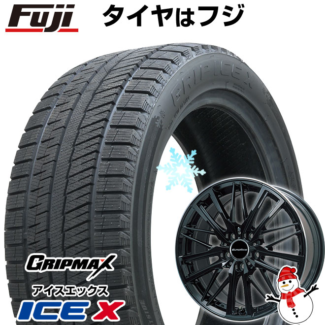 【新品】輸入車用 VW（ポロ AW） スタッドレスタイヤ ホイール4本セット 215/45R17 グリップマックス アイスX BSW ブラックサイドウォール(限定) ユーロアクシス ガヤW5(グロスブラック/リムポリッシュ) 17インチ(送料無料)