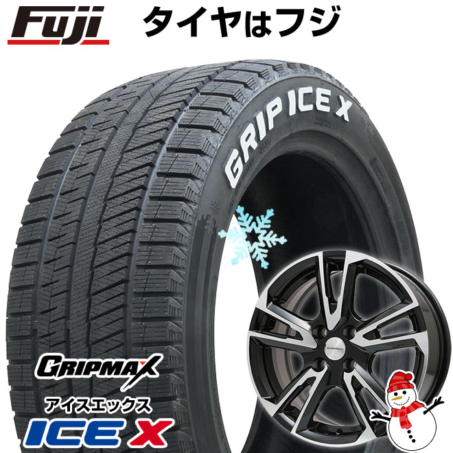 【新品】輸入車用 シトロエンC3 2017- スタッドレスタイヤ ホイール4本セット 205/55R16 グリップマックス アイスX RWL ホワイトレター(限定) ユーロテック ガヤ ソリ(ブラックポリッシュ) 16インチ(送料無料)