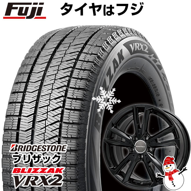 【新品】輸入車用 シトロエンC3 2010-17 スタッドレスタイヤ ホイール4本セット 195/55R16 ブリヂストン ブリザック VRX2 ユーロテック ガヤ ソリ(グロスブラック) 16インチ(送料無料)