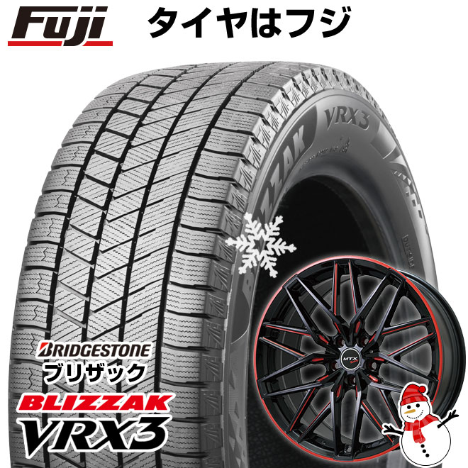 【新品】輸入車用 MINI（J01） スタッドレスタイヤ ホイール4本セット 195/60R16 ブリヂストン ブリザック VRX3 ビッグウエイ EURO BAHN ニュルブルグMTX(ブラック/マシニングレッド) 16インチ(送料無料)